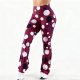 Women's slim-fit red polka dot yoga pants