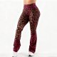 Women's Slim Fit Red Leopard Print Yoga Pants