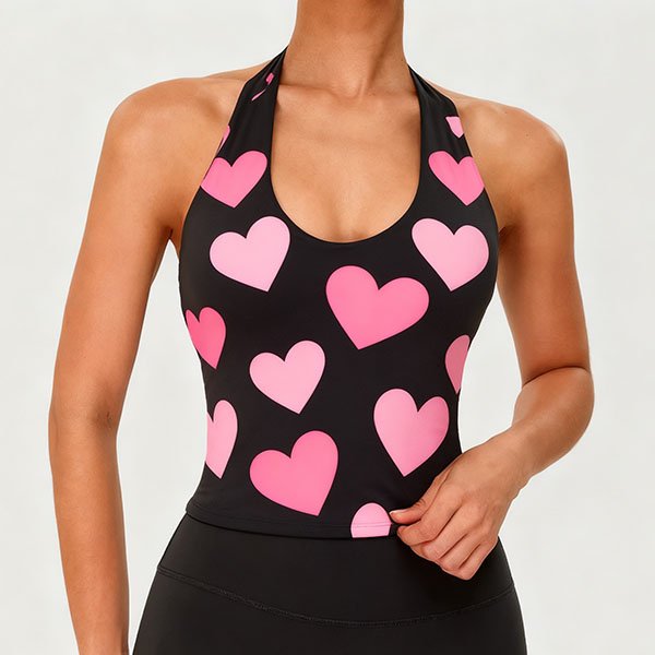 Women's halter neck heart-shaped summer tank top