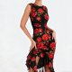 Elegant Rose Art Dress for Women
